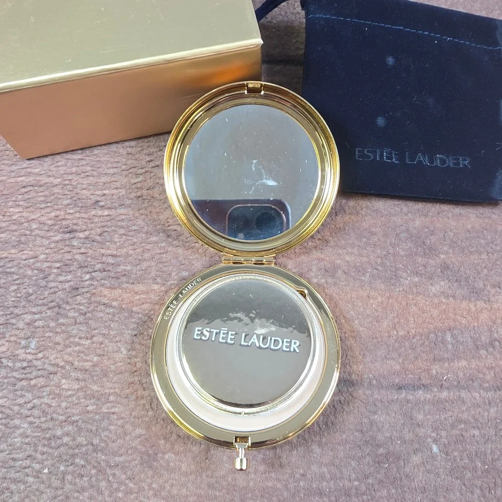 Estee Lauder Re-Nutriv Powder Compact Womens OS Gold Good Crystal Ruby Red Jewel